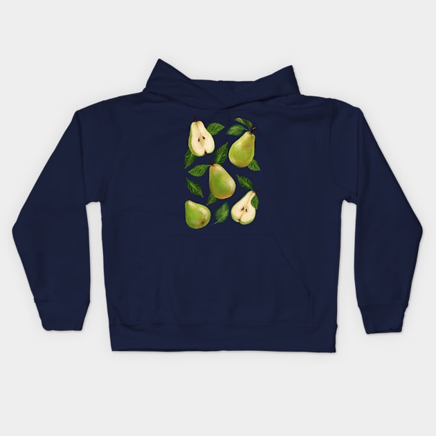 Green Pears Kids Hoodie by catherold